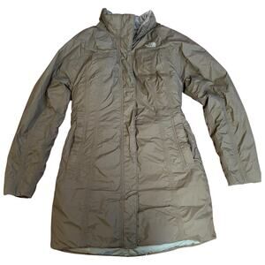 THE NORTH FACE Khaki Green Hyvent Long Sleeve Mid-Length Puffer Jacket MEDIUM